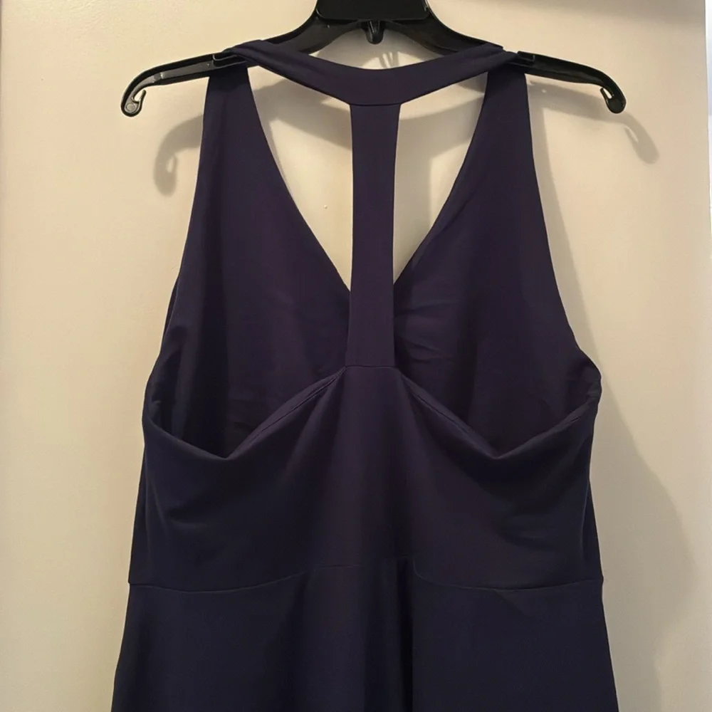 Pact Women's Eclipse Purple Fit & Flare Gathered Halter Dress - Picture 11 of 11